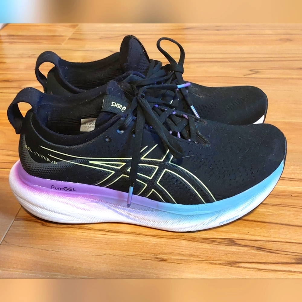 Asics Women's Athletic Shoes - Black with Gradient Sole